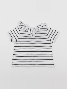 Petit Bateau - tee-shirt blanc, bleu - 18 mois