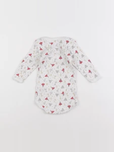 Petit Bateau - body blanc, or - 6 mois
