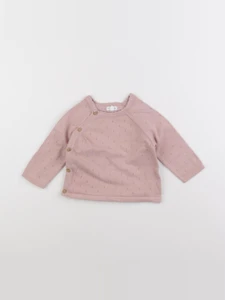 Vertbaudet - gilet rose - 12 mois