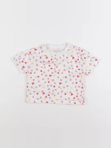 Cadet Rousselle - tee-shirt blanc, rose - 12 mois