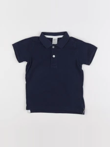 H&M - polo bleu - 12/18 mois