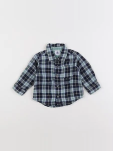 Petit Bateau - chemise vert, noir - 6 mois