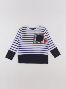IKKS - tee-shirt blanc, bleu - 3 ans