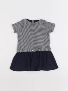 Petit Bateau - robe bleu - 12 mois