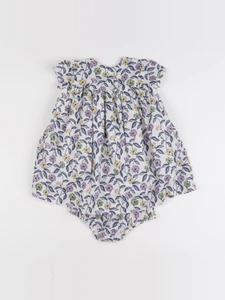 Boutchou - robe blanc, violet - 9 mois