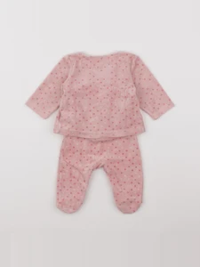 Vertbaudet - pyjama velours rose - 3 mois