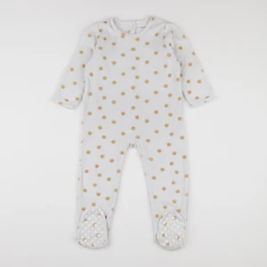 Vertbaudet - pyjama velours blanc, jaune - 3 ans