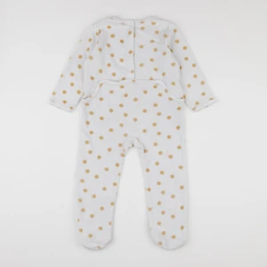Vertbaudet - pyjama velours blanc, jaune - 3 ans