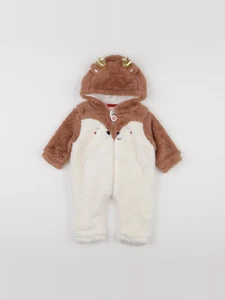Vertbaudet - sur-pyjama blanc, marron - 6 mois