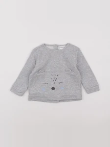 Vertbaudet - sweat gris - 9/12 mois