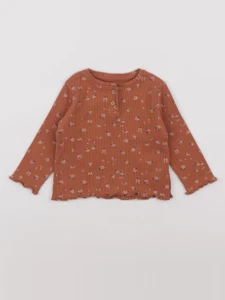 Vertbaudet - tee-shirt marron - 6 mois