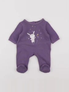 Vertbaudet - pyjama coton violet - 1 mois