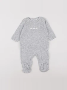 Vertbaudet - pyjama velours gris - 6 mois