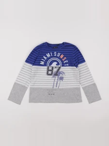 IKKS - tee-shirt bleu, gris - 6 ans