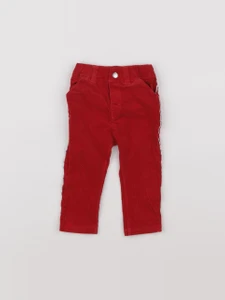 Petit Bateau - pantalon rouge - 12 mois