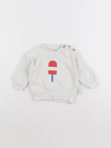 Piupiuchick - sweat blanc - 6 mois