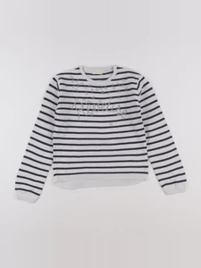 Vertbaudet - pull beige, bleu - 8 ans