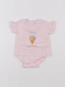 Vertbaudet - body tee-shirt rose - 3 mois