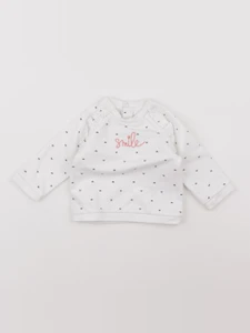 Vertbaudet - sweat blanc - 3 mois