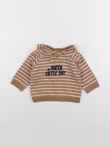 Vertbaudet - sweat marron - 12 mois