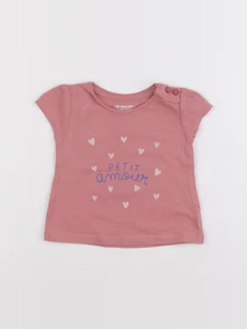 Vertbaudet - tee-shirt rose - 6 mois