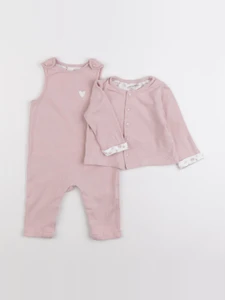 Vertbaudet - pyjama coton rose - 6 mois