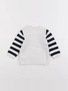 Vertbaudet - pull blanc - 12 mois