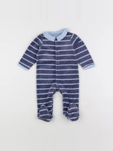Vertbaudet - pyjama velours bleu - 6 mois