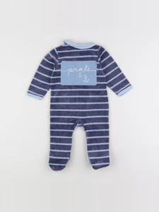Vertbaudet - pyjama velours bleu - 6 mois