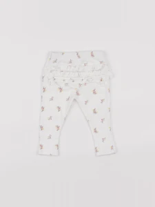 Petit Bateau - legging volants au dos blanc - 6 mois