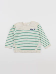 Vertbaudet - pull beige, vert - 18 mois