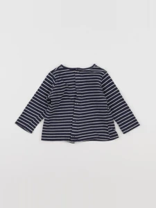 Vertbaudet - tee-shirt blanc, bleu - 6 mois