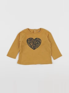 Vertbaudet - tee-shirt jaune - 6 mois