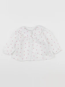 Vertbaudet - blouse blanc, rose - 9 mois