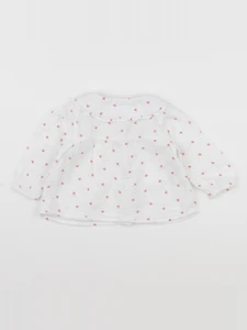 Vertbaudet - blouse blanc, rose - 9 mois
