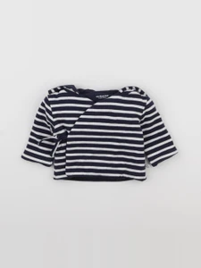 Vertbaudet - sweat bleu, blanc - 1 mois