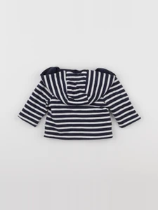 Vertbaudet - sweat bleu, blanc - 1 mois