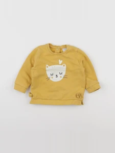 Vertbaudet - sweat jaune - 9 mois