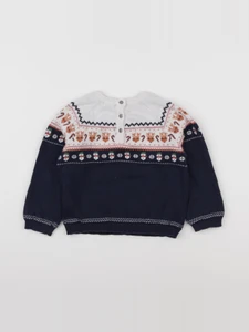 Vertbaudet - pull blanc, bleu - 36 mois