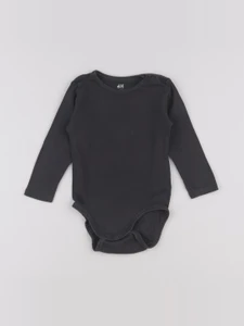 H&M - body gris - 9/12 mois