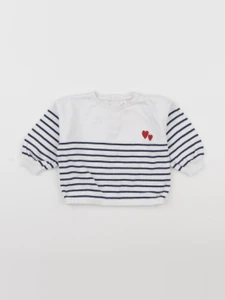 Vertbaudet - pull blanc - 6 mois