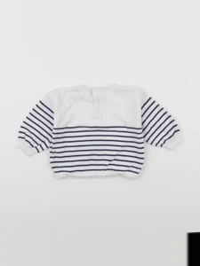 Vertbaudet - pull blanc - 6 mois