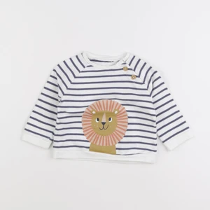 Vertbaudet - sweat blanc, bleu - 12 mois