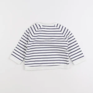 Vertbaudet - sweat blanc, bleu - 12 mois