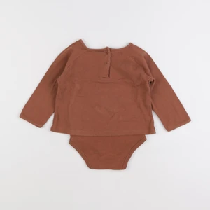Vertbaudet - body tee-shirt marron - 12 mois