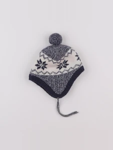 Cadet Rousselle - bonnet blanc, bleu - 6/12 mois