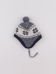 Cadet Rousselle - bonnet blanc, bleu - 6/12 mois