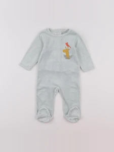 Vertbaudet - pyjama velours vert - 6 mois