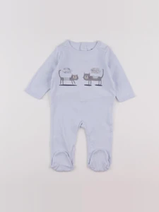 Vertbaudet - pyjama coton bleu - 6 mois