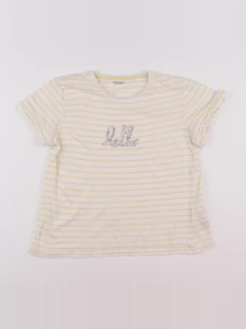 Vertbaudet - tee-shirt blanc, jaune - 14 ans